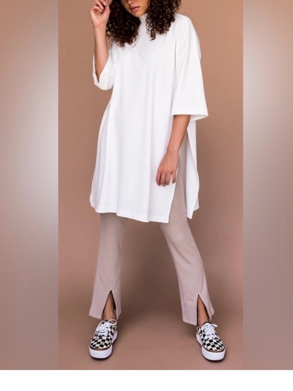 Dressed in Lala Icon Mock Neck Top in White